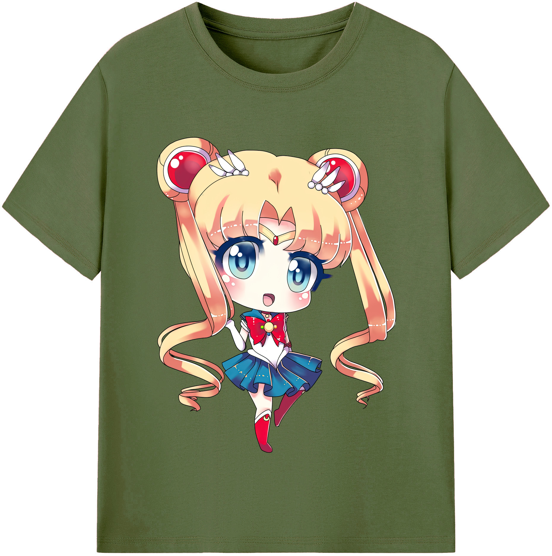 （画像用） 美少女戦士セーラームーン 月野 うさぎ つきの うさぎ Sailor Moon Tsukino Usagi 綿100％半袖Tシャツ（フロントプリント）